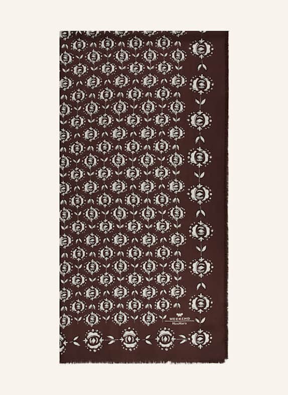 Cashmere scarf MAYA Scarf TAMBUTO DARK BROWN/ WHITE