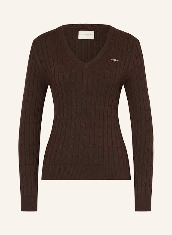 GANT Sweater DARK BROWN