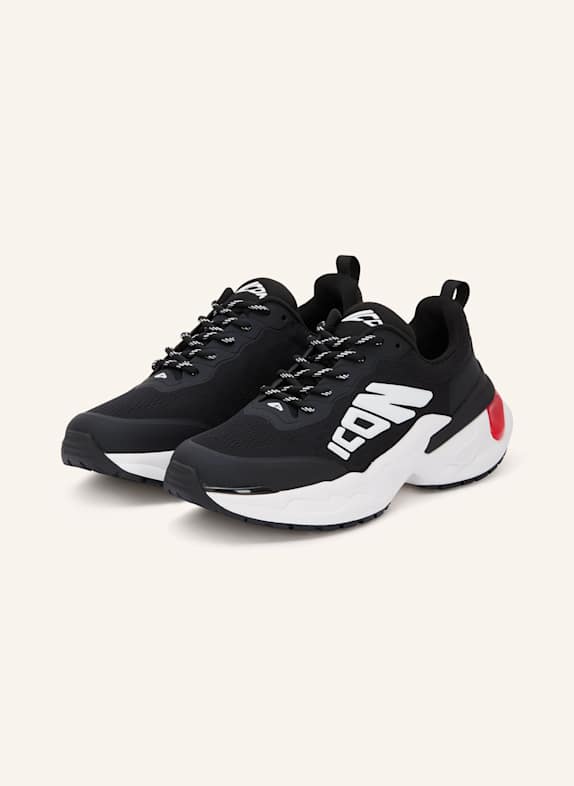 DSQUARED2 Sneakersy FASTER CZARNY/ BIAŁY