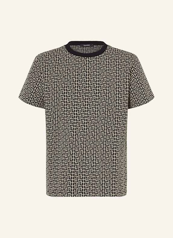 BALMAIN T-Shirt SCHWARZ/ ECRU