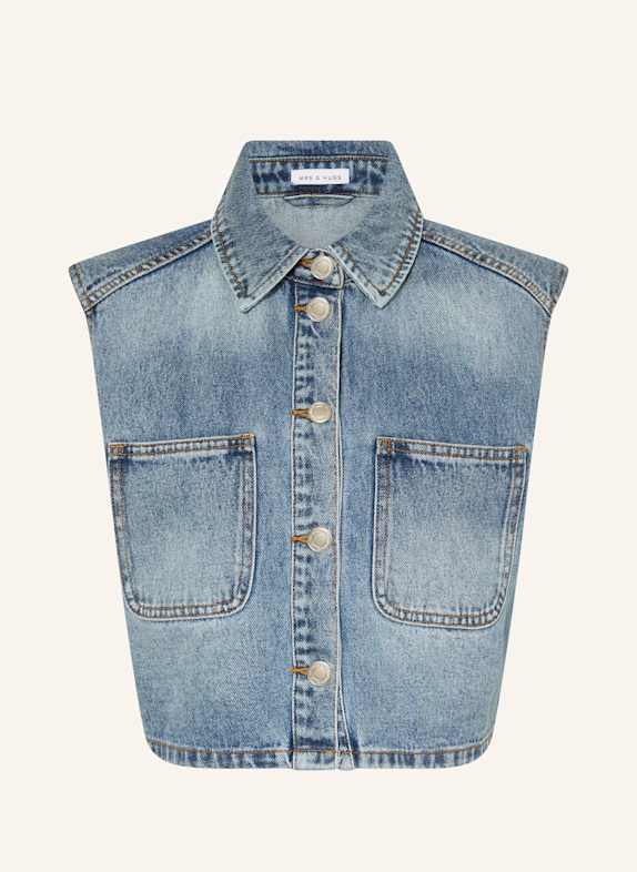 MRS & HUGS Cropped denim vest BLUE