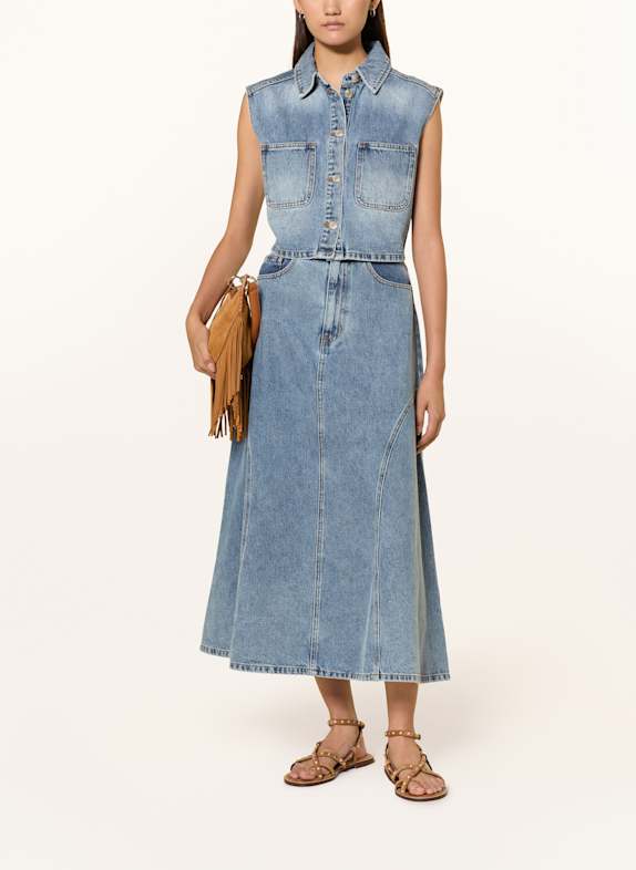 MRS & HUGS Cropped-Jeansweste BLAU