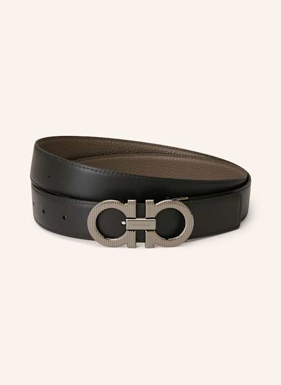 FERRAGAMO Ledergürtel zum Wenden KHAKI