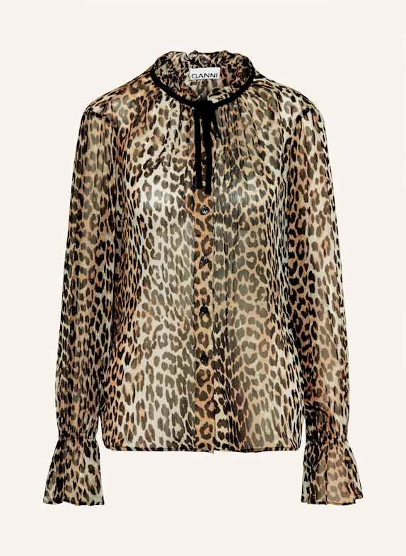 GANNI Bluse BRAUN/ DUNKELBRAUN