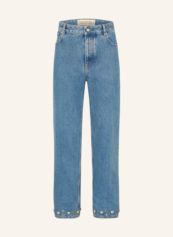 VALENTINO Jeans with decorative gems 558 MEDIUM BLUE DENIM