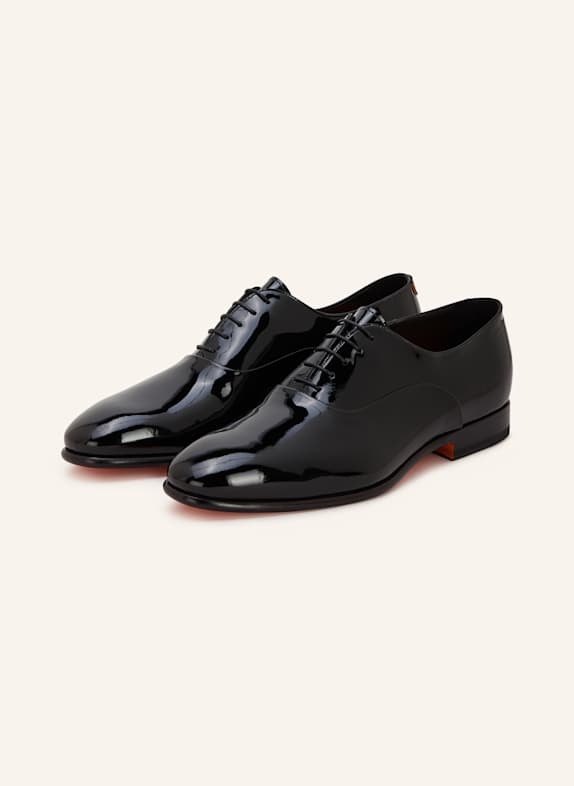 Santoni Lakierowane buty sznurowane NOVA CZARNY