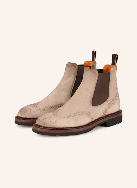 Santoni Botki chelsea CPH127 BEŻOWY/ BRĄZOWY