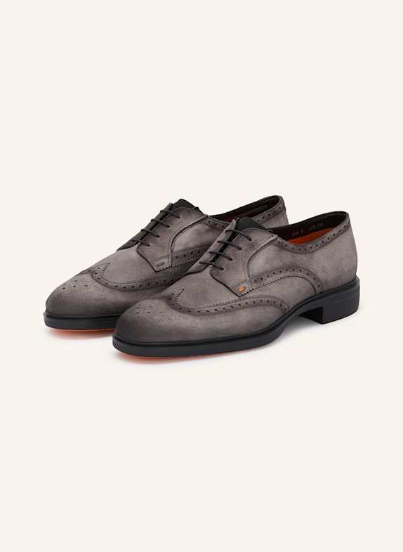 Santoni Buty sznurowane SZARY