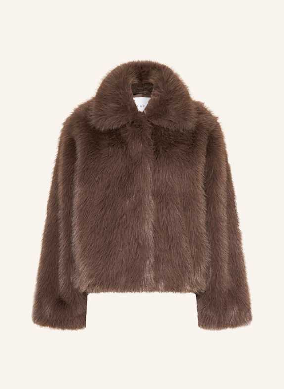 MRS & HUGS Kunstfell-Jacke BRAUN