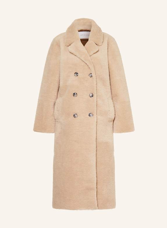 MRS & HUGS AMBUSH monogram-pattern asymmetric cropped jacket LIGHT BROWN