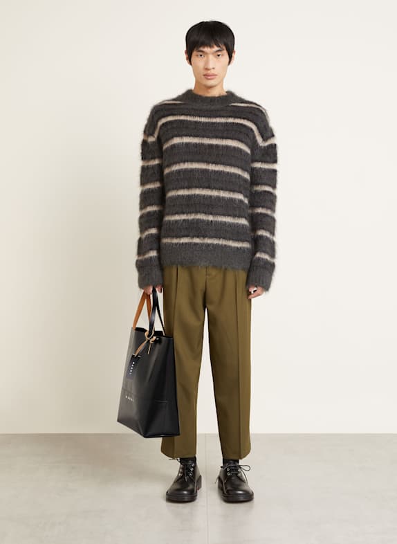 MARNI Mohair trui DONKERGRIJS / NUDE