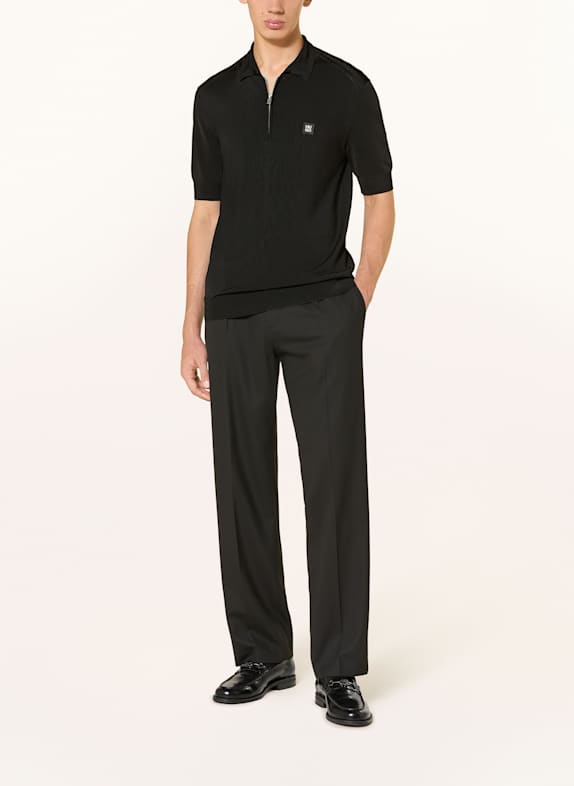 HUGO Gebreid poloshirt SAYFONG 001 BLACK