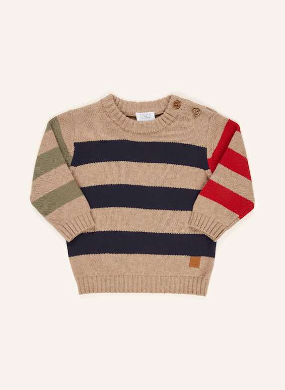 HUST and CLAIRE Pullover HCPILOU HELLBRAUN/ DUNKELBLAU/ ROT