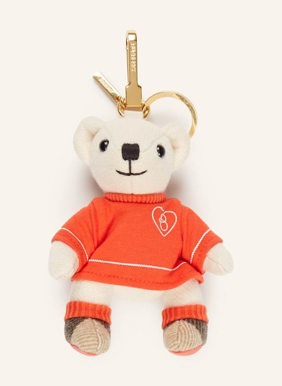 BURBERRY Taschenanhänger CREME/ ORANGE/ BRAUN