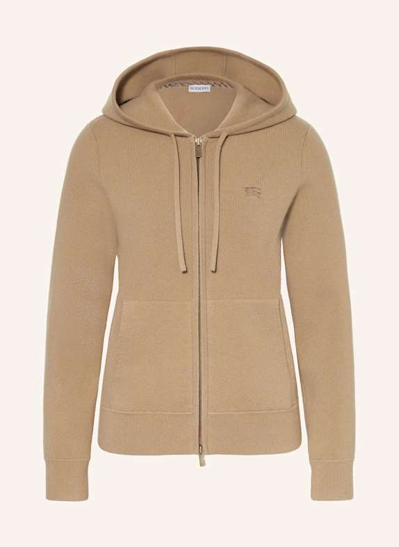 BURBERRY Pletený kardigan z kašmíru BÉŽOVÁ