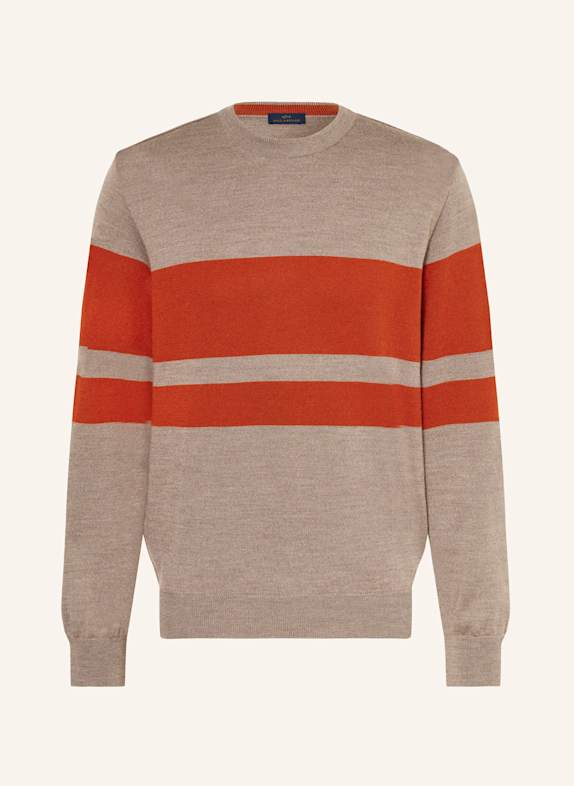 PAUL & SHARK Pullover ROT/ DUNKELBRAUN