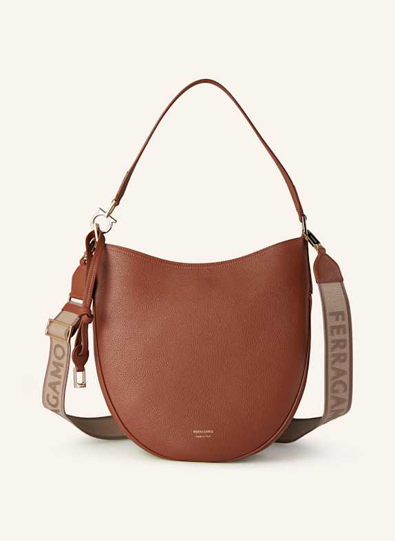 FERRAGAMO Hobo bag SMILE MEDIUM COGNAC