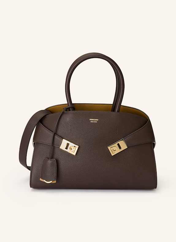 FERRAGAMO Torebka HUG CIEMNOBRĄZOWY