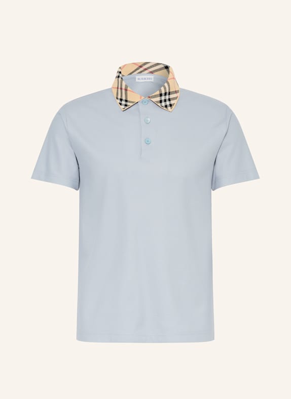 BURBERRY Koszulka polo z piki slim fit SZARONIEBIESKI