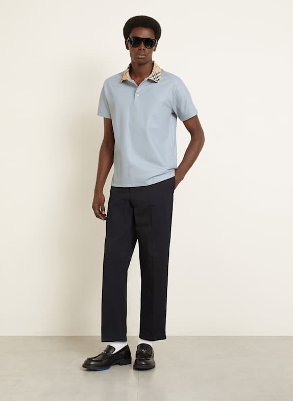 BURBERRY Tricou polo cu model în carouri Slim Fit ALBASTRU-CENUȘIU