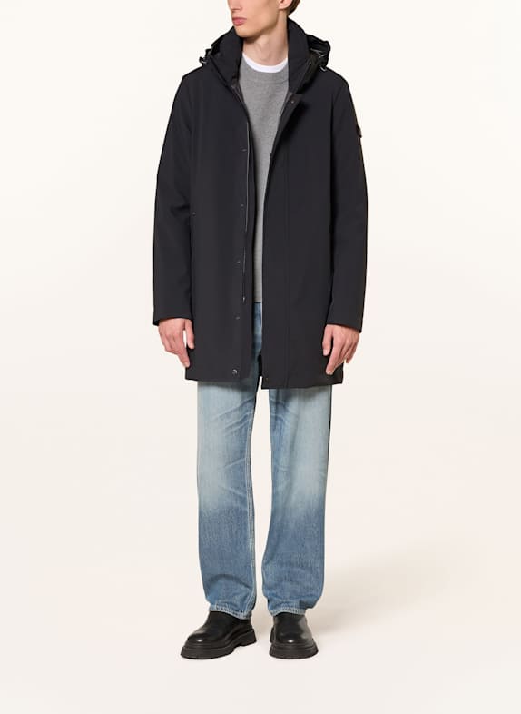 PEUTEREY Parka ALBALI met afneembare capuchon ZWART