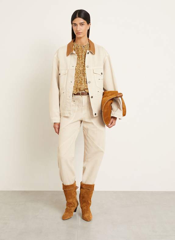 ISABEL MARANT Veste en jean PETUNIA ÉCRU