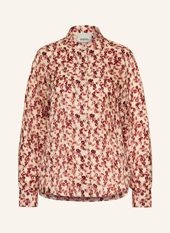 ISABEL MARANT Jacquard-Bluse ILDA mit Seide ECRU / DUNKELROT
