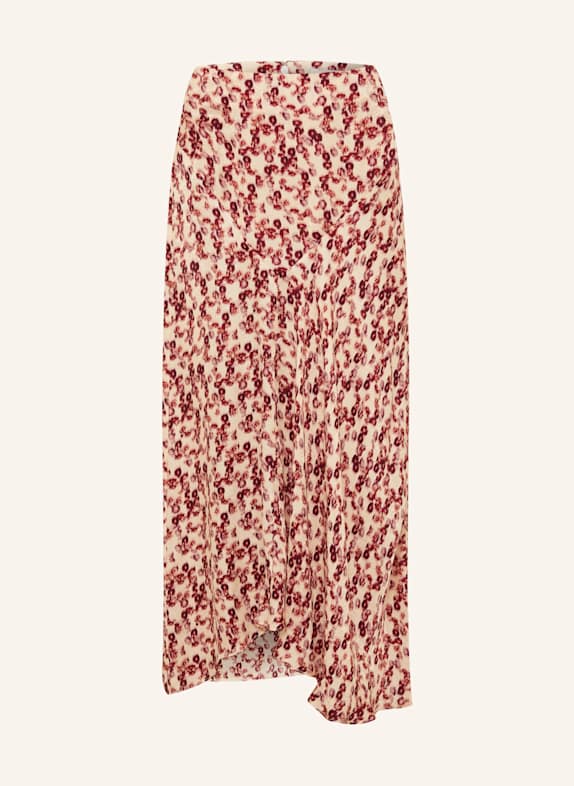 ISABEL MARANT Jacquard-Rock LISANNE mit Seide CREME/ DUNKELROT