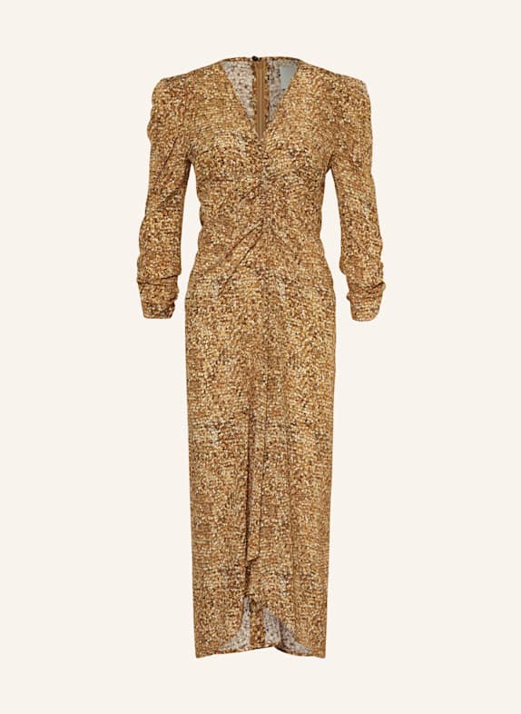 ISABEL MARANT Cocktailkleid ALBINI aus Seide mit 3/4-Arm DUNKELGELB/ BEIGE