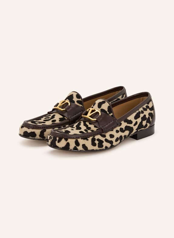 VALENTINO GARAVANI Loafers VLOGO SIGNATURE LIGHT BROWN/ DARK BROWN