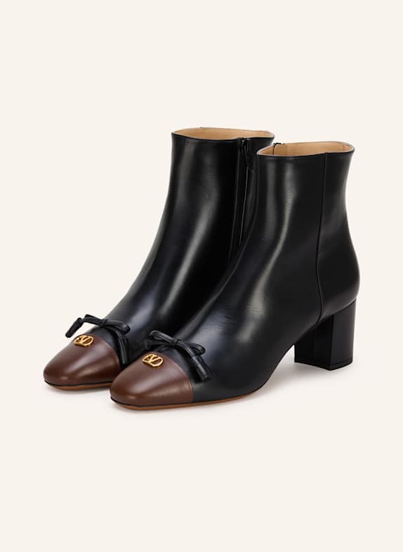 VALENTINO GARAVANI Ankle boots BLACK/ DARK BROWN
