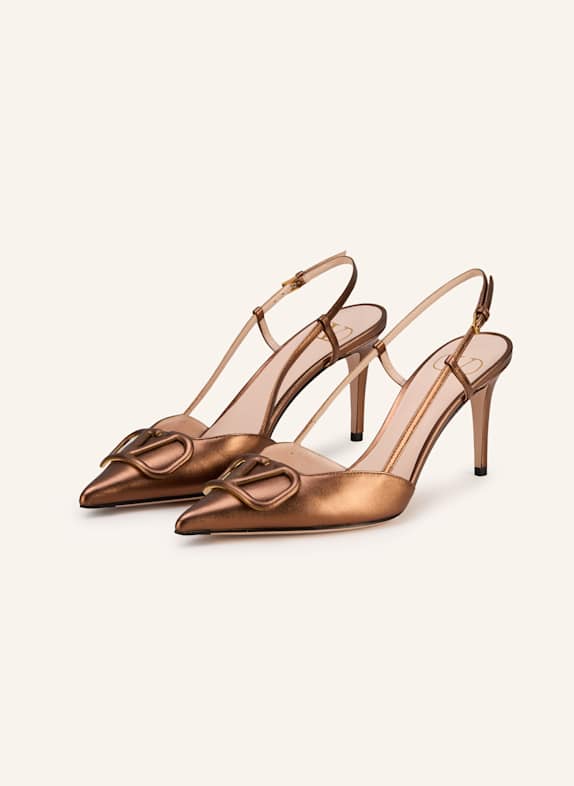 VALENTINO GARAVANI Slingback pumps VLOGO SIGNATURE BROWN