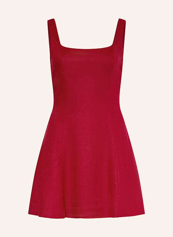 FAITHFULL THE BRAND Kleid FELICE aus Leinen DUNKELROT