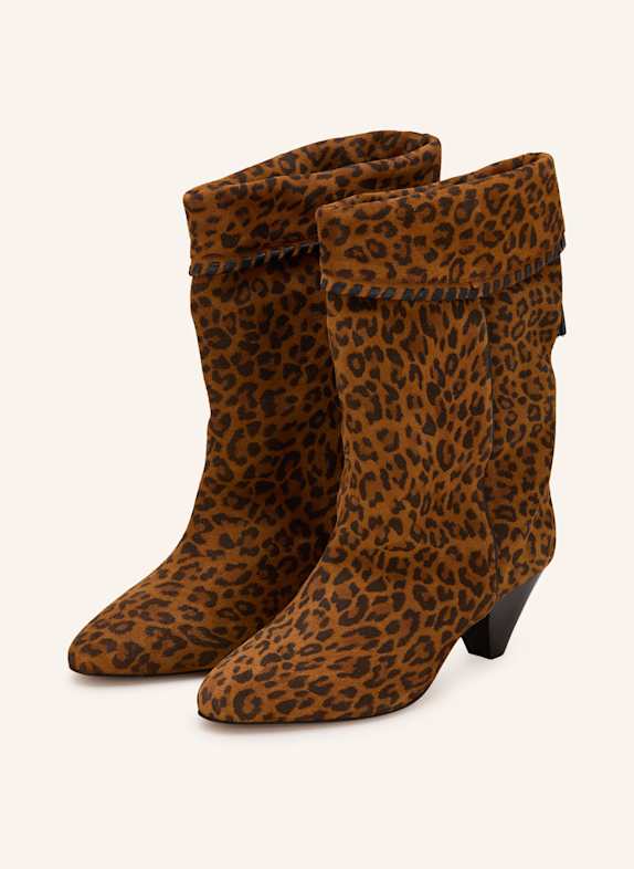 ISABEL MARANT high heel crocodile boots BROWN/ DARK BROWN