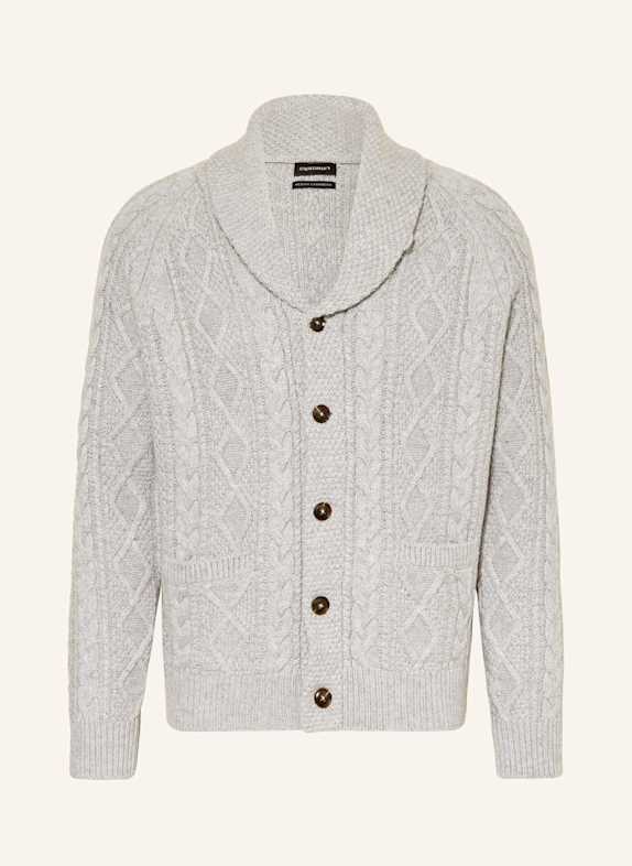 STROKESMAN'S Cardigan in merino wool LIGHT GRAY