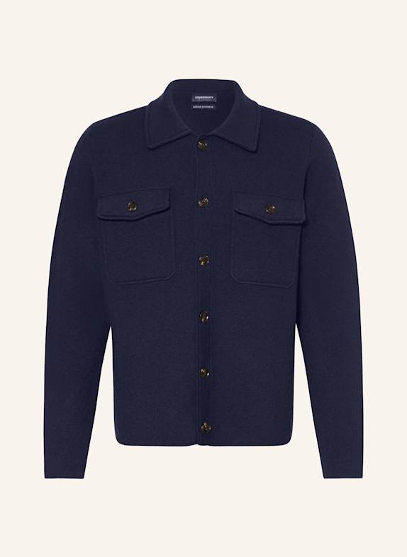 STROKESMAN'S Cardigan in merino wool DARK BLUE