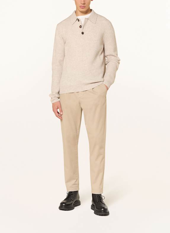 PAUL Gebreid poloshirt BEIGE
