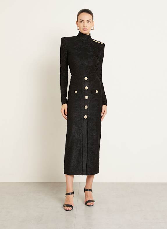 BALMAIN Bouclé rok ZWART