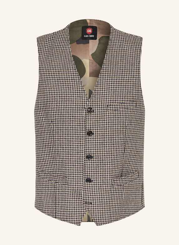 Pánská Kožené bundy Obleková vesta CG MORLEY Slim Fit TMAVĚ MODRÁ/ BÉŽOVÁ/ BÍLÁ