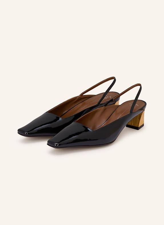 GIUSEPPE ZANOTTI DESIGN Czółenka z odkrytą piętą VERNICE VAGUE CZARNY