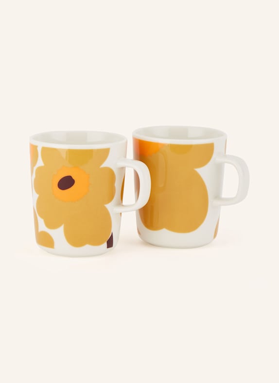marimekko 2er-Set Henkelbecher UNIKKO ECRU/ DUNKELGELB/ ORANGE
