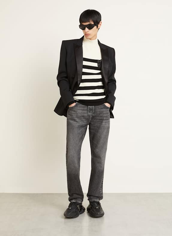 BALMAIN Jeans Regular Fit 9AZ GRIS FONCÉ DENIM