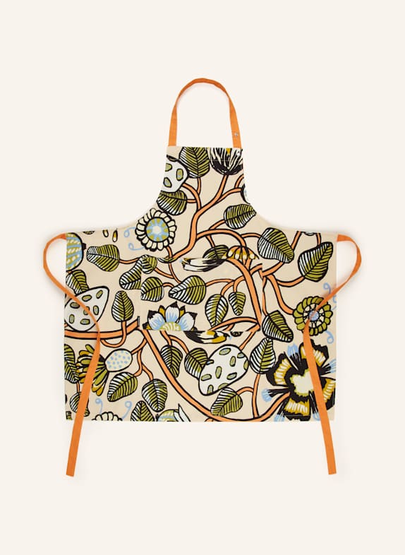 marimekko TIARA apron LIGHT ORANGE/ GREEN/ BLACK