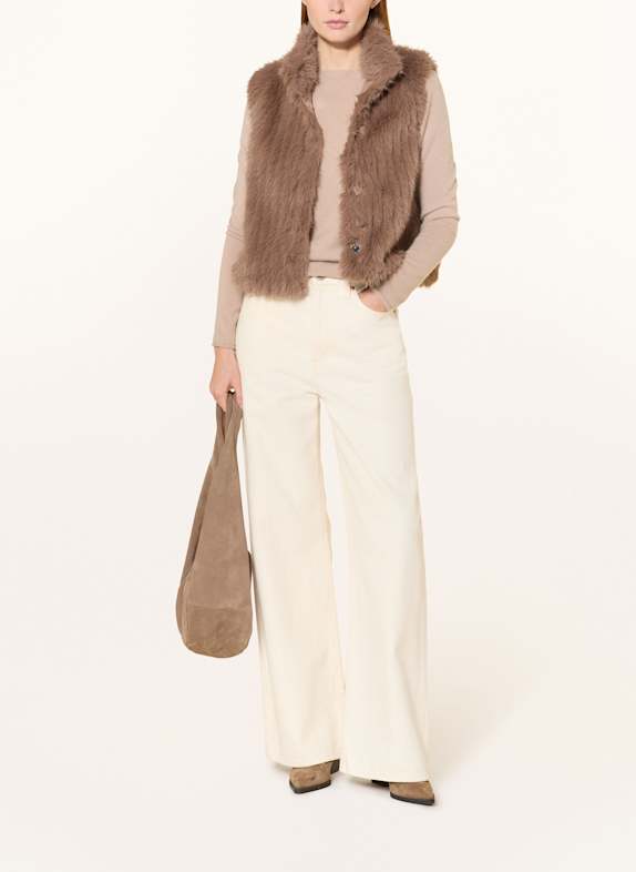 RINO & PELLE Kunstpelz-Weste DAVA BRAUN