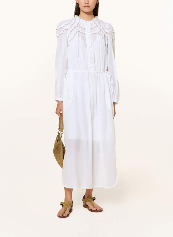 MARANT ÉTOILE Kleid CHARISSA mit Rüschen WEISS
