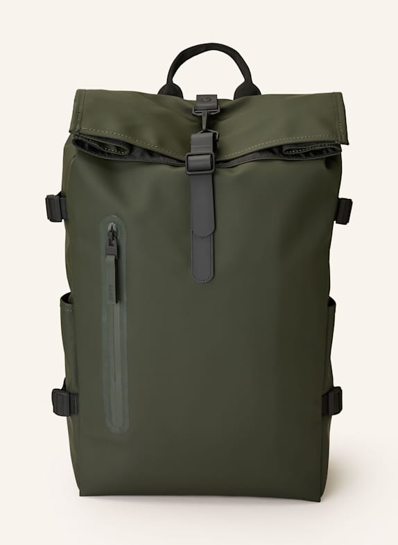 RAINS ROLLTOP LARGE backpack with laptop compartment GREEN