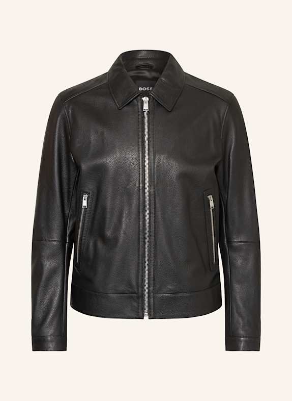 BOSS Lederjacke MAPSON4 SCHWARZ