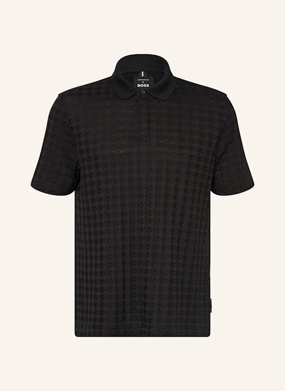 BOSS Strick-Poloshirt SCHWARZ