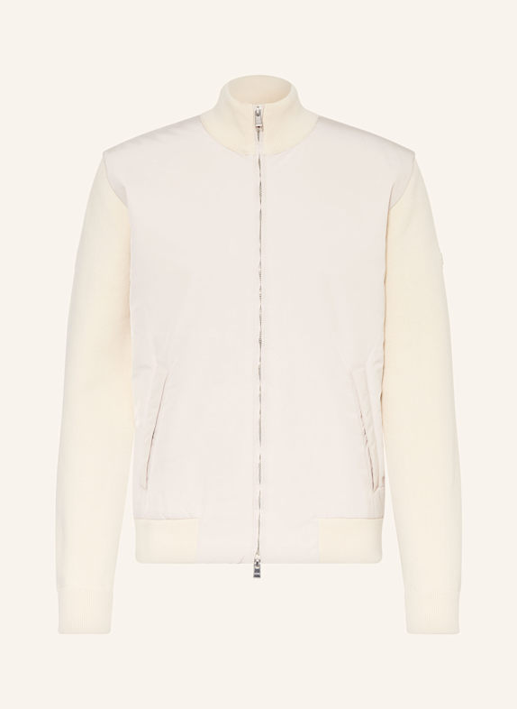 BOSS IBAIO bomber jacket in mixed materials ECRU