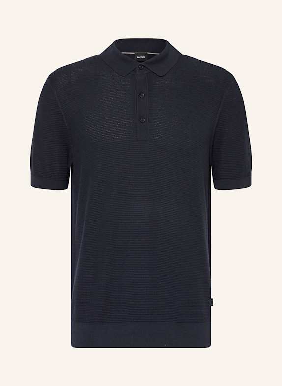 BOSS Strick-Poloshirt IANNOTTI Regular Fit DUNKELBLAU